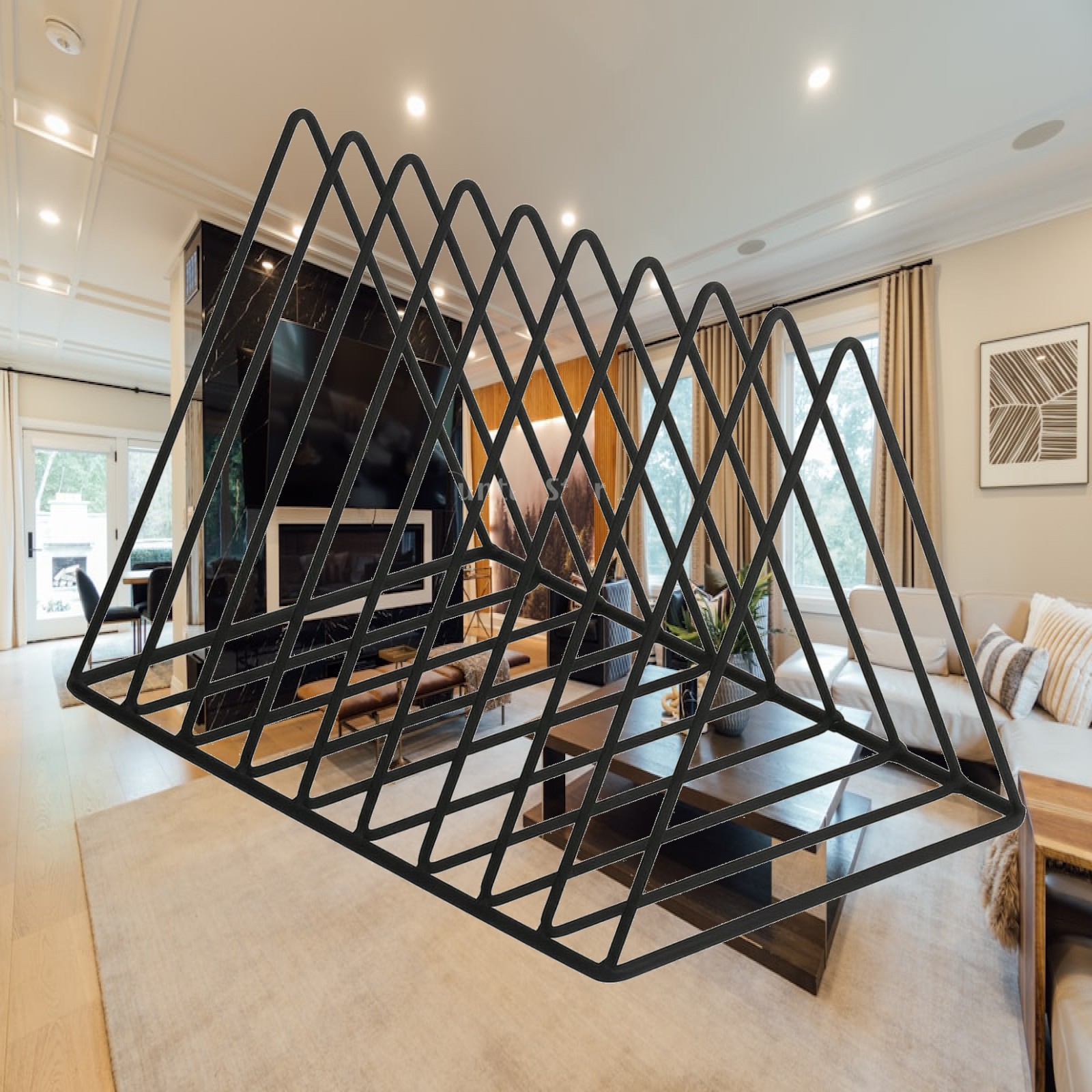 Magazine Holder Rack - Demir Tel Masaüstü Düzenleyici, Sağlam Üçgen