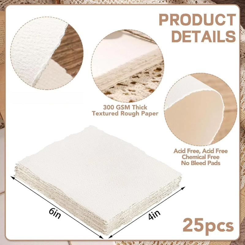 Ink Blotter Paper - 25 Yaprak Suluboya Kağıdı, 300 GSM