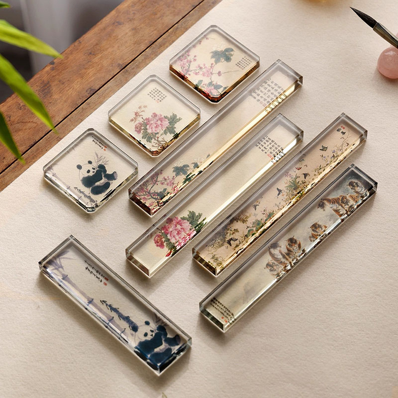 Çin kaligrafisi için 1 adet kr - Paper Weight Crystal incelemesi ve fiyatı